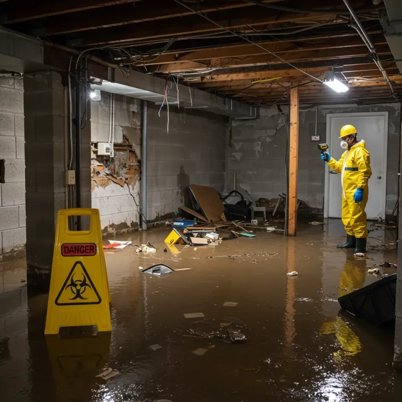 Flooded Basement Electrical Hazard in Moline, IL Property